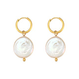 Elegant Pearl Ornament Earrings - Stainless Steel