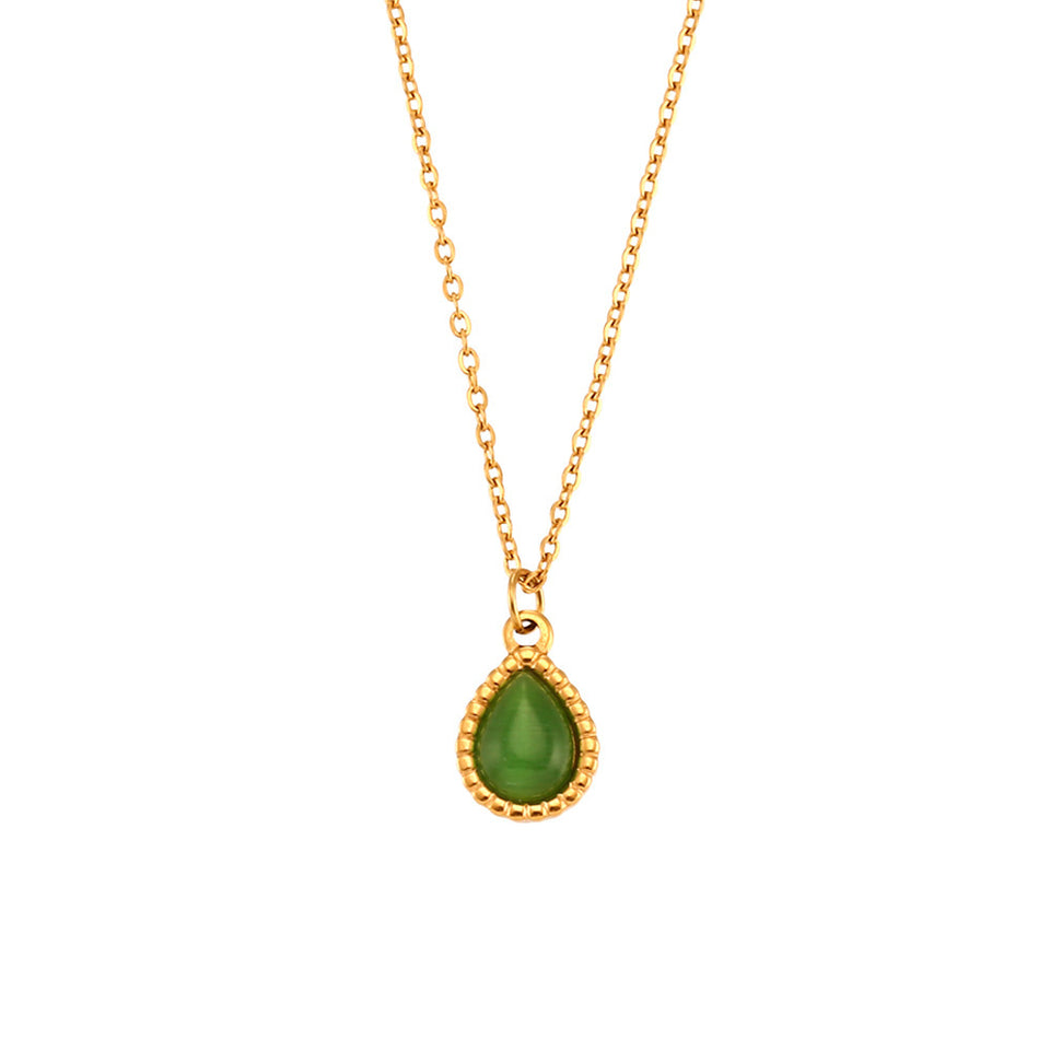 Dropper Opal Pendant Necklace