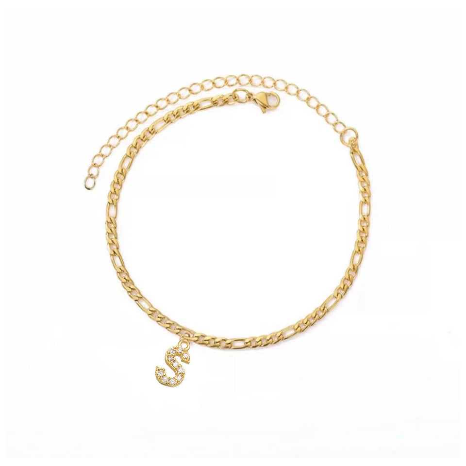 Ancient English Letter Anklet Letter Anklet Spot English Letter Pendant Jewelry