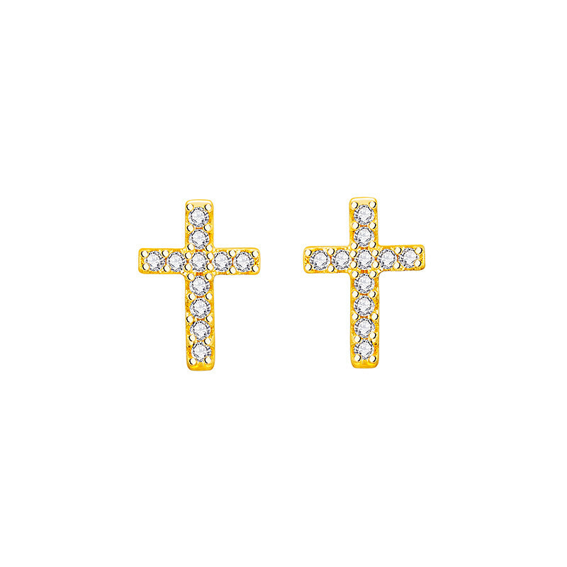 Small Cross Earrings - Stainless Steel