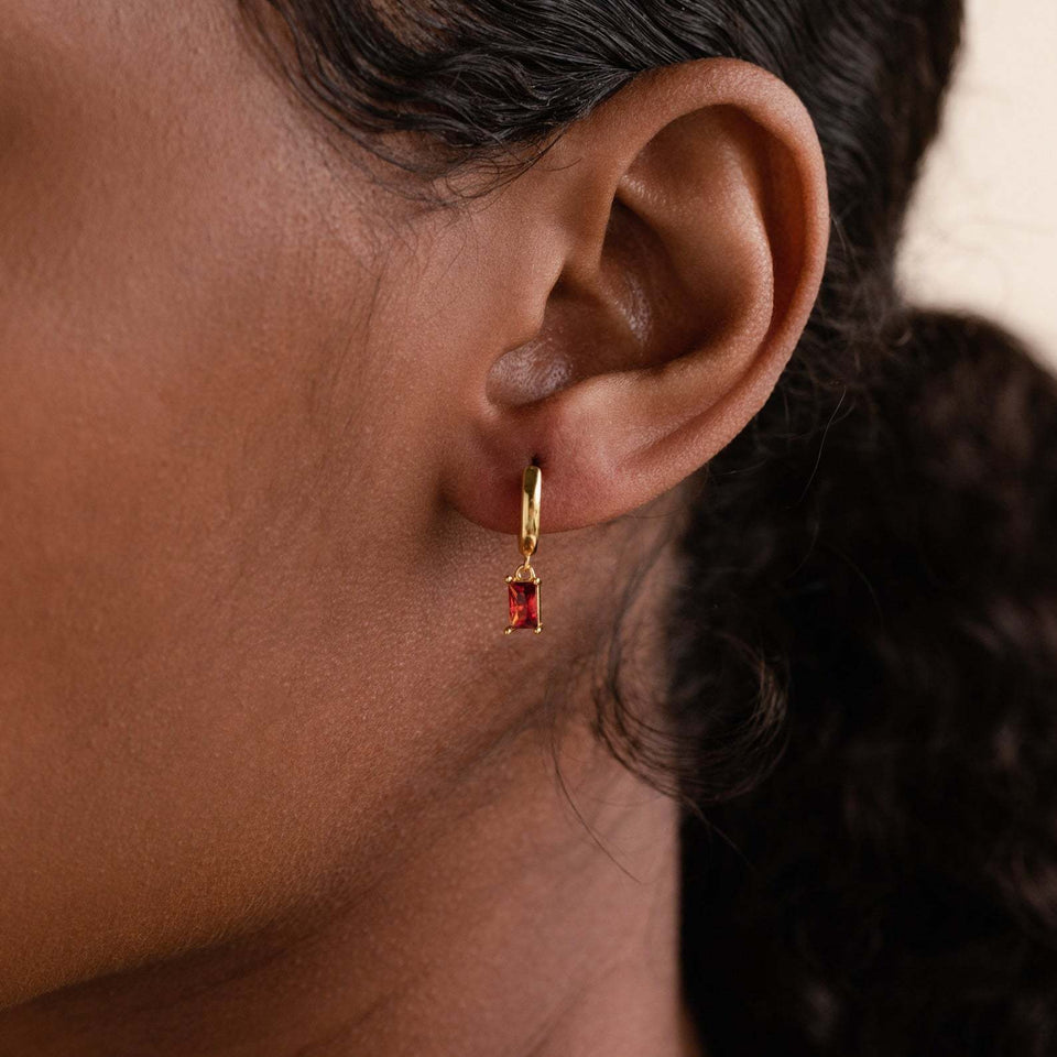 Retro Birthstone Earrings - Stainless Steel