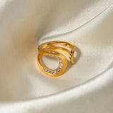 Semi Cirkle Inlaid With Diamond