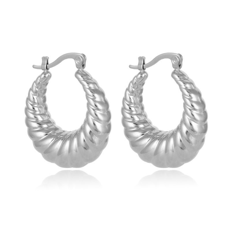 Simple Titanium Steel Hoop Earrings