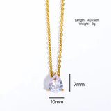 Oval Zircon or Round Zircon Pendant Necklace